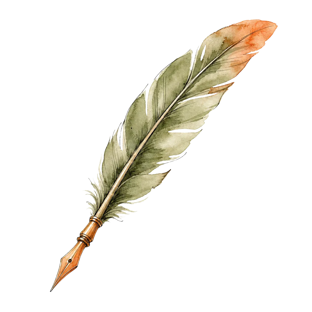 Watercolor feather quill pen — the Therapy Blogs mark